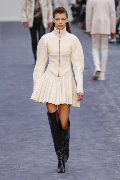 Milan Italy February Model Walks Runway Roberto Cavalli Show Milan — Stock Photo, Image