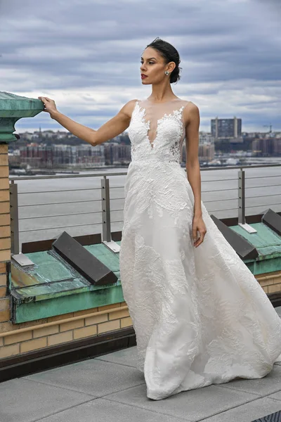 New York Duben Model Pózovina 2020 Svatební New York Fashion — Stock fotografie