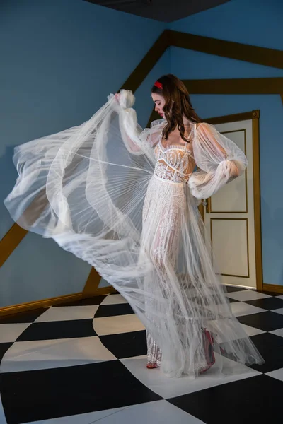 New York April Model Posing Galia Lahav Spring 2020 Bridal — Stock Photo, Image