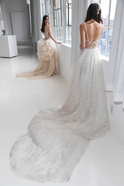 New York April Ein Model Posiert Während Galia Lahav Frühling — Stockfoto