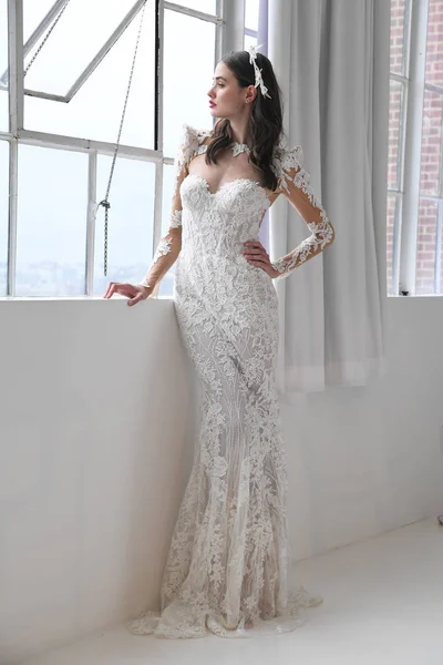 New York April Ein Model Posiert Während Galia Lahav Frühling — Stockfoto