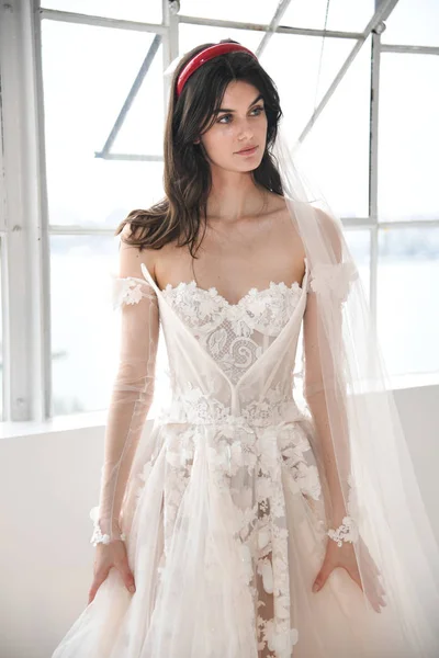 Nova Iorque Abril Modelo Posando Durante Galia Lahav Spring 2020 — Fotografia de Stock