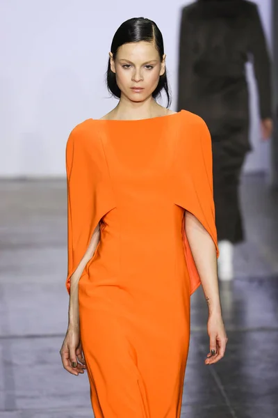 New York February Model Walks Runway Hogan Mclaughlin Fashion Show — Stock Photo, Image