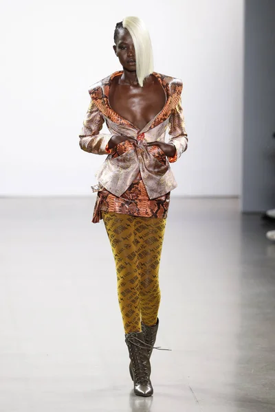 New York February Model Walks Runway Kim Shui Fashion Show — Stock Photo, Image