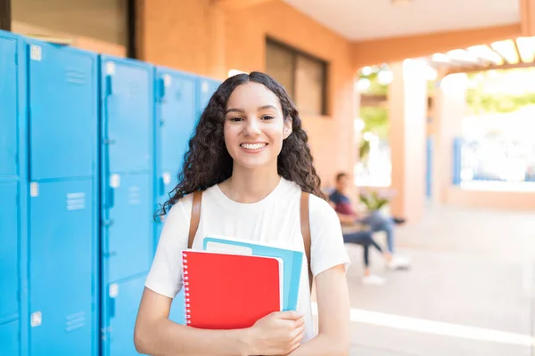 Smiling Female Student Enhancing Her Future Attending Regular Lectures — Stock Photo, Image