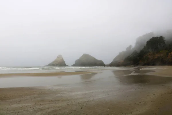 Côte Pacifique Rocheuse Nord Californie Dans Brume Bleue Matin — Photo