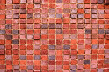 Kırmızı tuğla duvar desenli arka plan. Grafiti yazıları için harika.