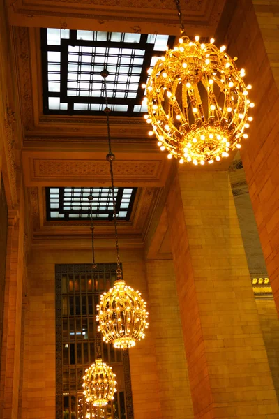 New York August 2018 Chandelier Ceiling Grand Central Station — Stock Photo, Image