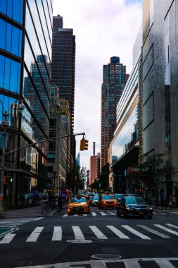 New York, Amerika Birleşik Devletleri - 30 Ağustos 2018: New York'ta sarı taksileri