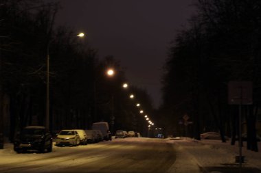 park halindeki arabalar - kar fırtınası