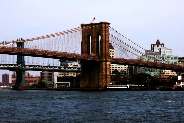 Nova York Eua Setembro 2018 Brooklyn Bridge Nova York Vista — Fotografia de Stock