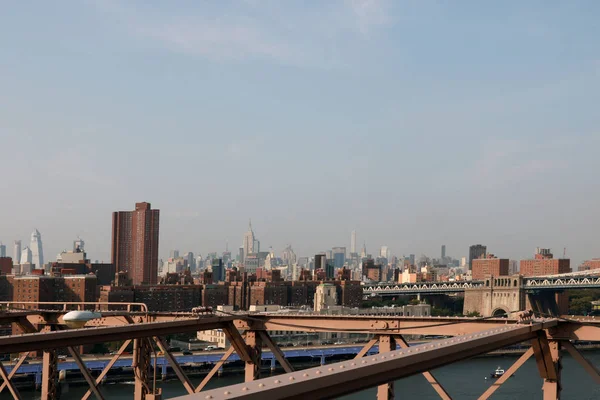 Nova York Eua Setembro 2018 Vista Ponte Brooklyn Para Manhattan — Fotografia de Stock