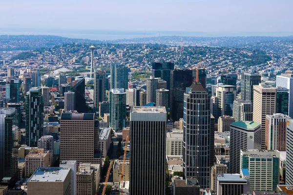 Seattle, États-Unis, 31 août 2018 : Vue de l'horizon du centre-ville de Seattle à Seattle Washington . — Photo