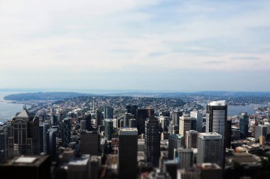 Seattle, ABD, 31 Ağustos 2018: downtown görülen Seattle.