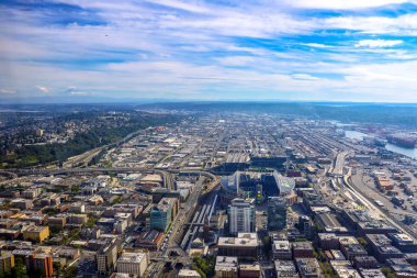 Seattle, ABD, 31 Ağustos 2018: Downtown Seattle, görünüm.