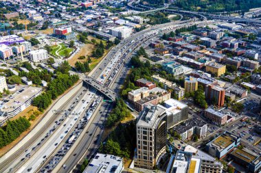 Seattle, ABD, 31 Ağustos 2018: Downtown Seattle, görünüm.