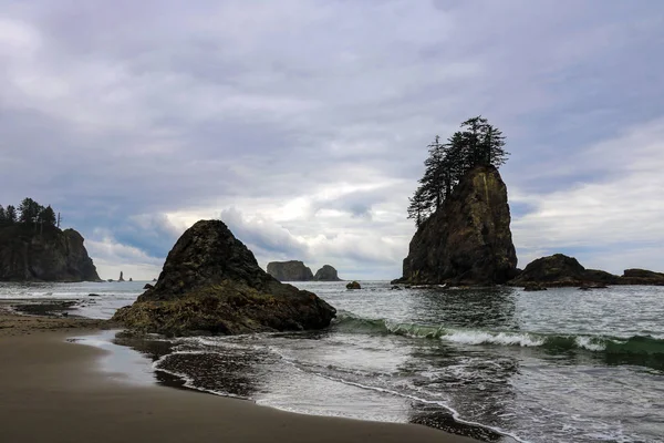 Belle vue sur la plage dans le Parc National Olympique, Washington, USA. — Photo