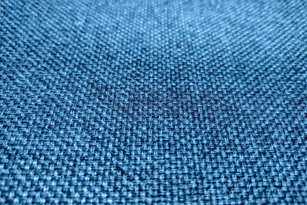 Closeup on blue fabric, material, background, pattern. — Stock Photo, Image