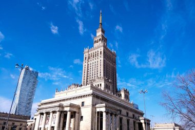 Varşova, Polonya, 10 Mart, 2019: Kültür ve Bilim Sarayı, Varşova.