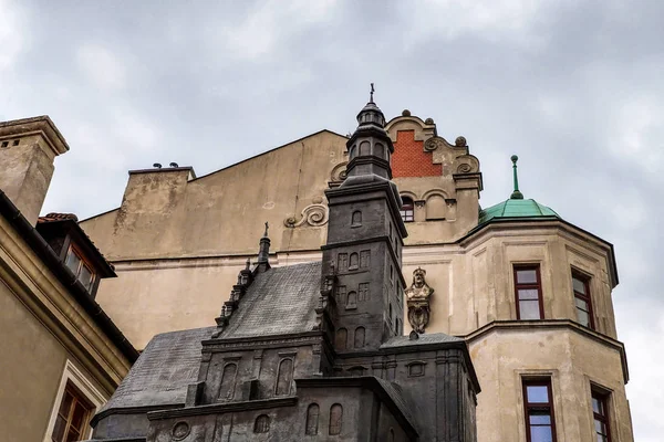 Lublin, Poland - May 14, 2019: In place of the ruins is a model of the church, made of metal. — Stock Photo, Image