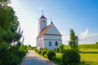Zaslavl, Belarus-Mayıs 7, 2019: bizim Lord Transfiguration Katedrali-Belarus Ortodoks Kilisesi Minsk Piskoposluğu ikinci katedral.