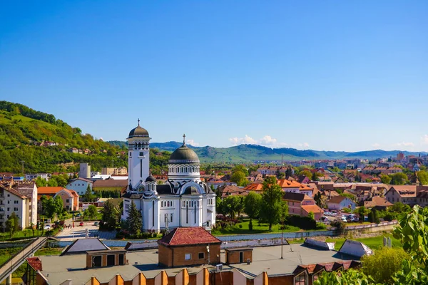 Сігішоара, Румунія, 11 травня 2019: панорамний вид на середньовічну фортецю Сігішоара місто. — стокове фото