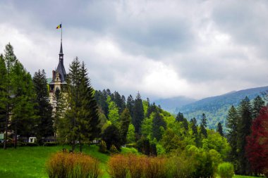 Sinaia, Romanya, 17 Mayıs 2019: Peles Kalesi Mimarisi Detayları.