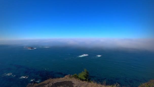 Foggy California Coast Día Niebla Estados Unidos — Vídeos de Stock
