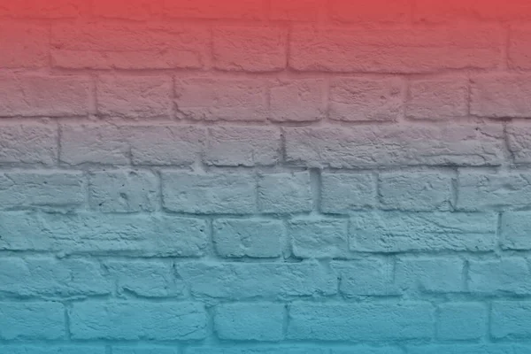 Brick Wall Building Highlighted Red Blue Background — Stock Photo, Image