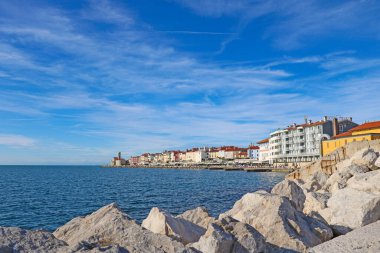 Slovenya, Piran 'da güzel manzara ve mimari