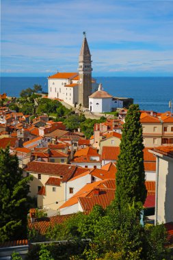 Slovenya, Piran 'da güzel manzara ve mimari
