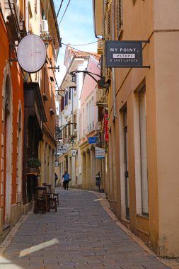 Koper, Slovenya, 26 Eylül 2019: Koper kentindeki eski binalar