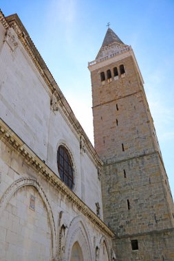 Koper, Slovenya, 26 Eylül 2019: Koper kentindeki eski binalar