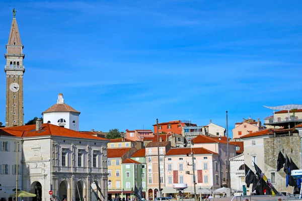 Piran Eslovênia Setembro 2019 Praça Principal Piran — Fotografia de Stock