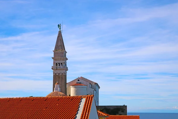 Arquitetura Cidade Piran Eslovénia — Fotografia de Stock