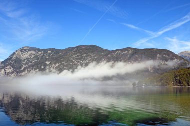 Slovenya 'nın Bohinj gölünde kristal berrak su