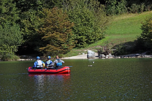 Matin Été Coloré Sur Lac Bohinj Dans Parc National Triglav — Photo