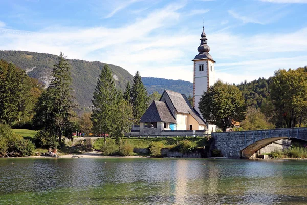 Lago Bohinj Maior Lago Permanente Eslovénia — Fotografia de Stock