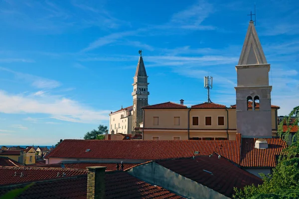 Piran Cidade Mar Adriático Uma Das Principais Atracções Turísticas Eslovénia — Fotografia de Stock