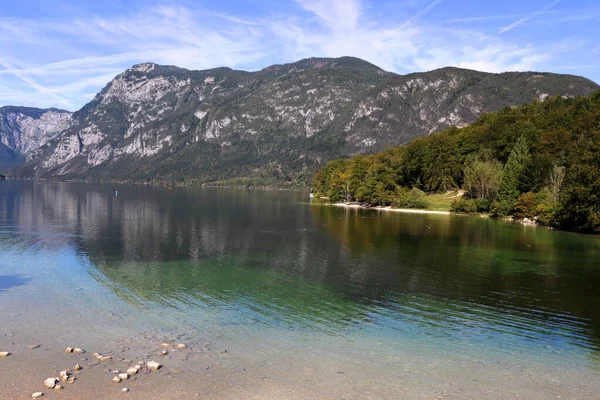 Lake Bohinj Slovenia Beauty Nature Colorful Summer Bohinj Lake Triglav — Stock Photo, Image