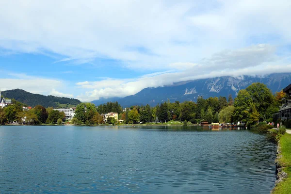 Bohinj Jezero Výhledem Hory Slovinsku — Stock fotografie