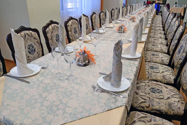 Table Banquet Pour Des Événements Spéciaux Salle Banquet — Photo