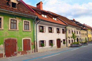 Prebold, Slovenya, 22 Eylül 2019 Güzel eski kasaba evi