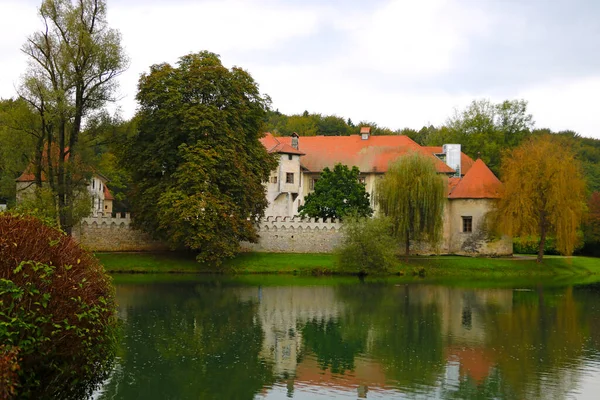 Fragments of the old castle on a cloudy day