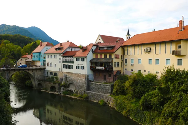 Prebold Slovenia Вересня 2019 Нічний Старий Центр Міста — стокове фото