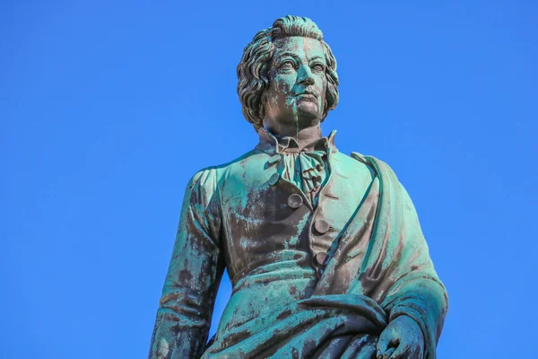 Зальцбург Австрия Сентября 2019 Года Моцарт Статуя Зальцбург Город Австрии — стоковое фото