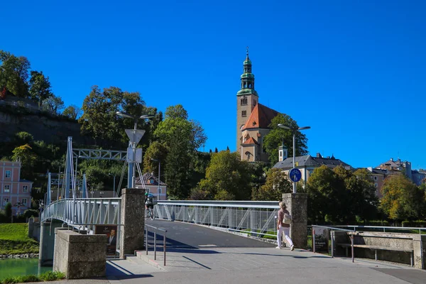 Salzburgo Áustria Setembro 2019 Vista Parte Antiga Cidade — Fotografia de Stock