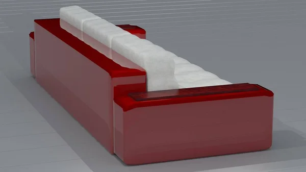 Ferrari kanepe. Kırmızı metal/beyaz deri