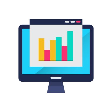 Site analizi düz simgesi, illüstrasyon