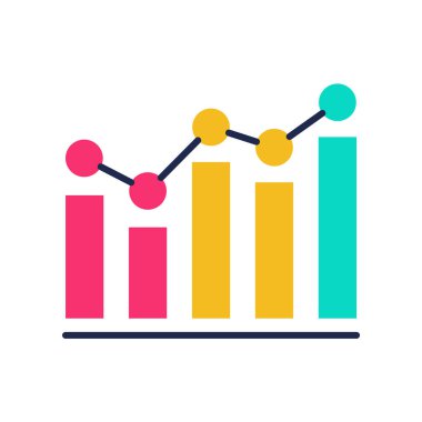 veri analizi düz simgesi, illüstrasyon